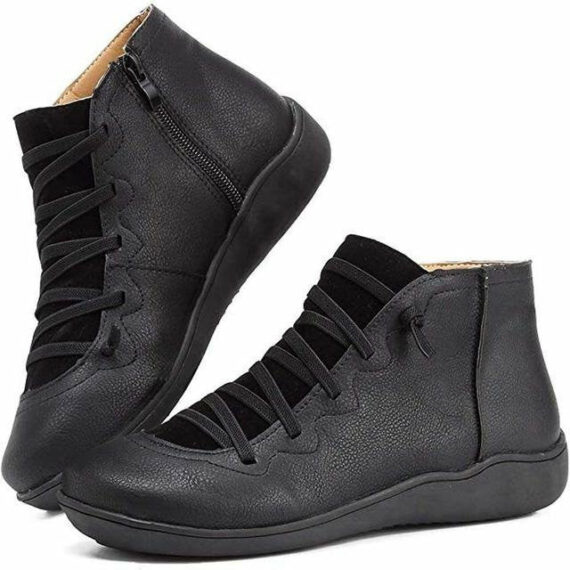 Women Leather Waterproof Orthopedic Vintage Boots