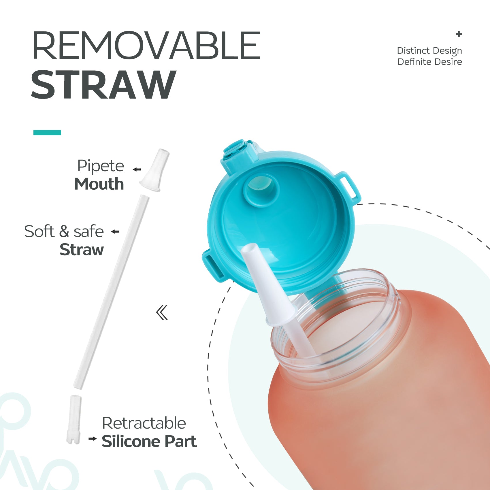 64oz Leak-Proof Water Bottle with Detachable Straw for Fitness