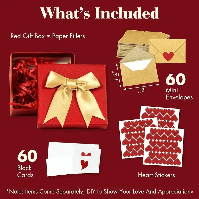 Love Letters Valentine's Collection | 60 Handwritten Notes & Envelopes | Timeless Romantic Gift