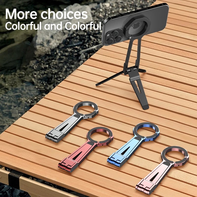  For Magsafe Phone Tripod Dual-sided Magnetic Phone Holder 360° Rotating Portable Cell Phone Holder