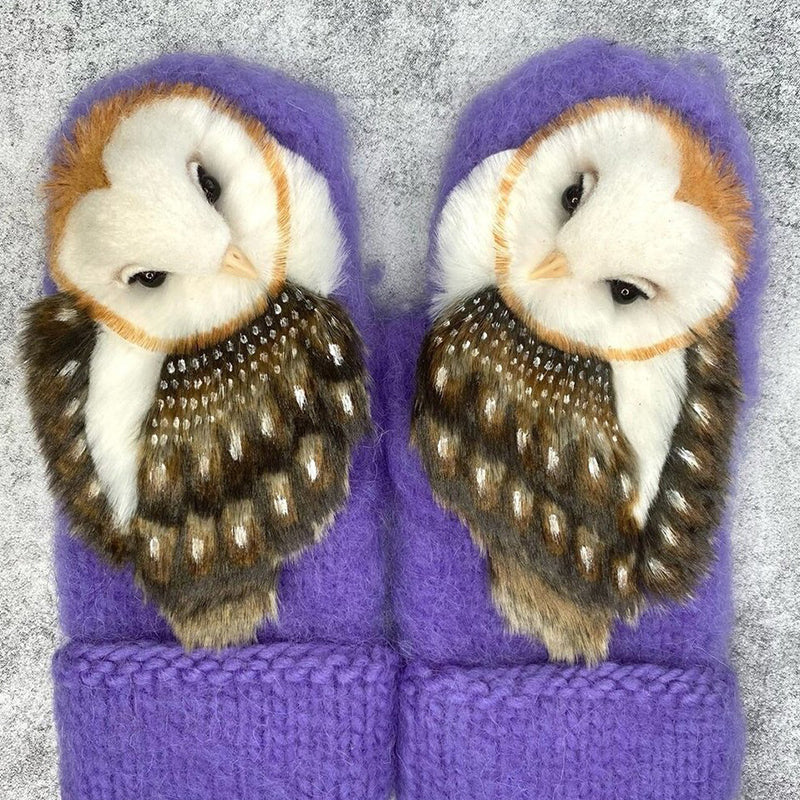 [High Quality Version]Hand Knitted Wool Nordic Mittens with Owls