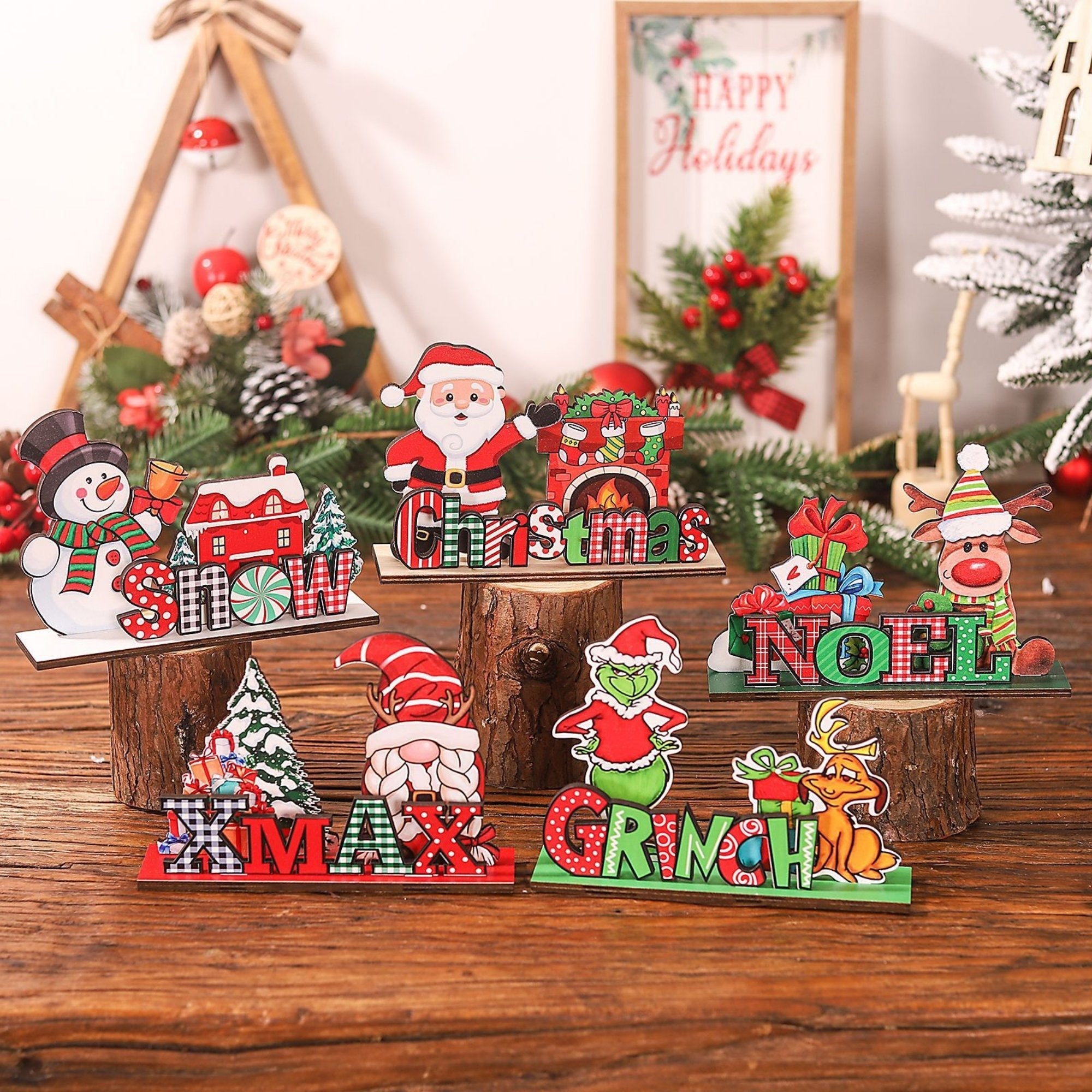 Christmas Standing Signs Table Decorations
