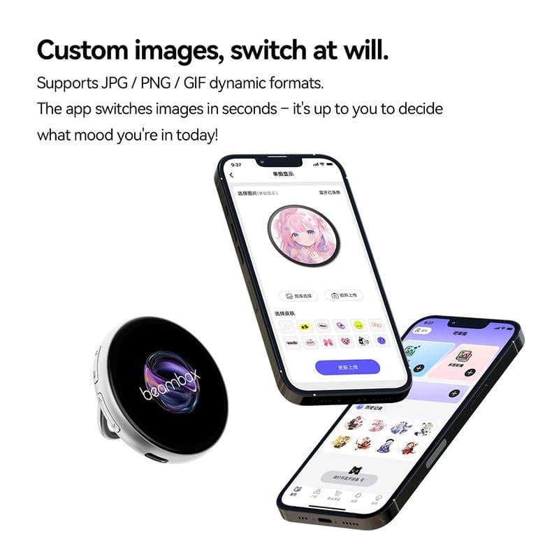 Digital Badge Photo Video GIF Display Screen Pins Pixel Touchscreen Lightweight 