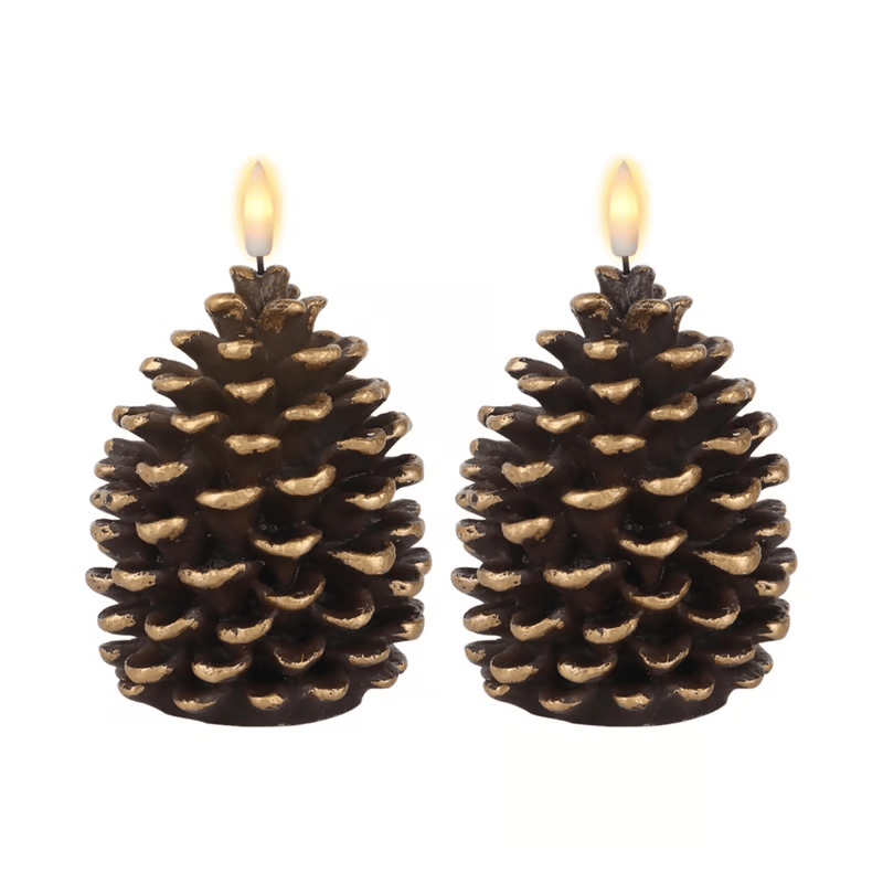 ✨Flameless Pinecone Candles Battery Operated