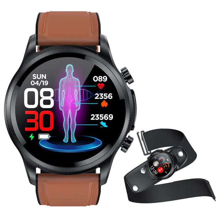 Blood Glucose Monitor HD Touch Chest Patch Instant ECG Analysis Sports Smart Watch