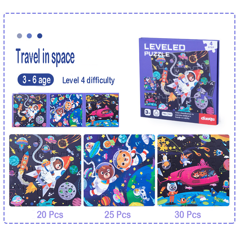 Wooden 3-In-1 Magnetic Advanced Folding Puzzle