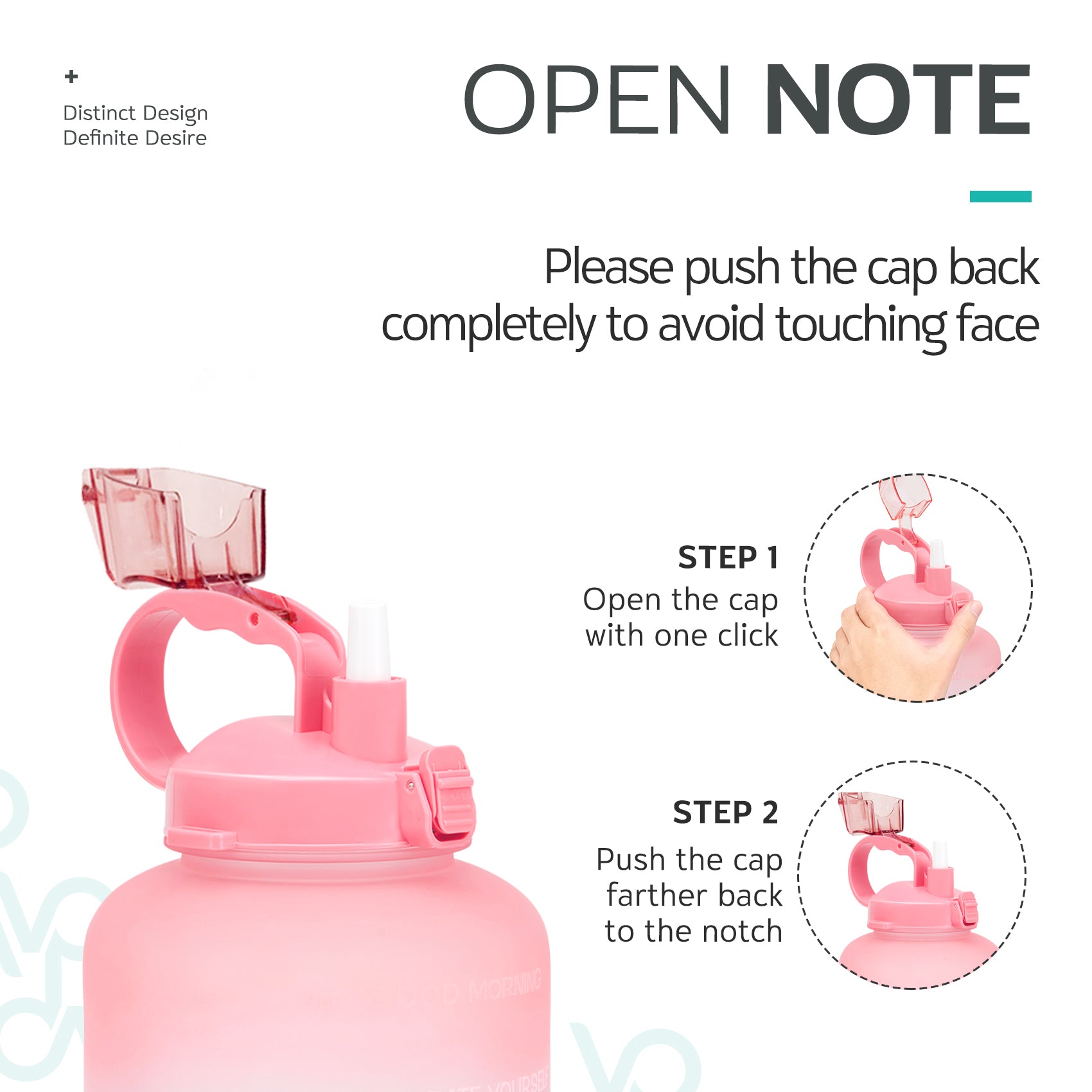 64oz Leak-Proof Water Bottle with Detachable Straw for Fitness