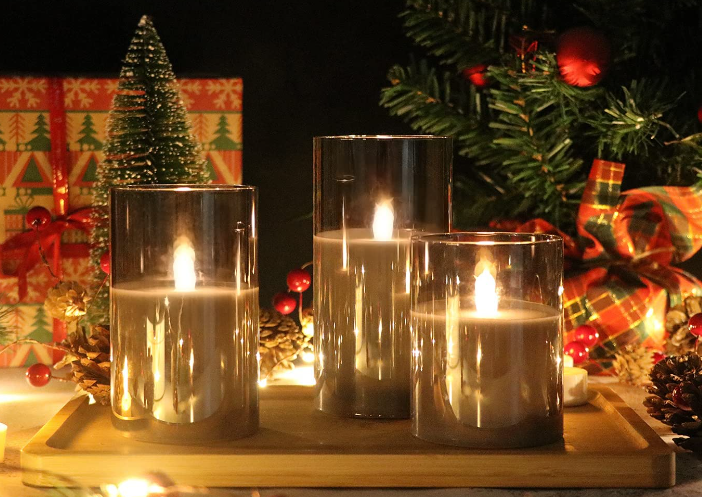 Glass Battery Operated Flameless Led Candles