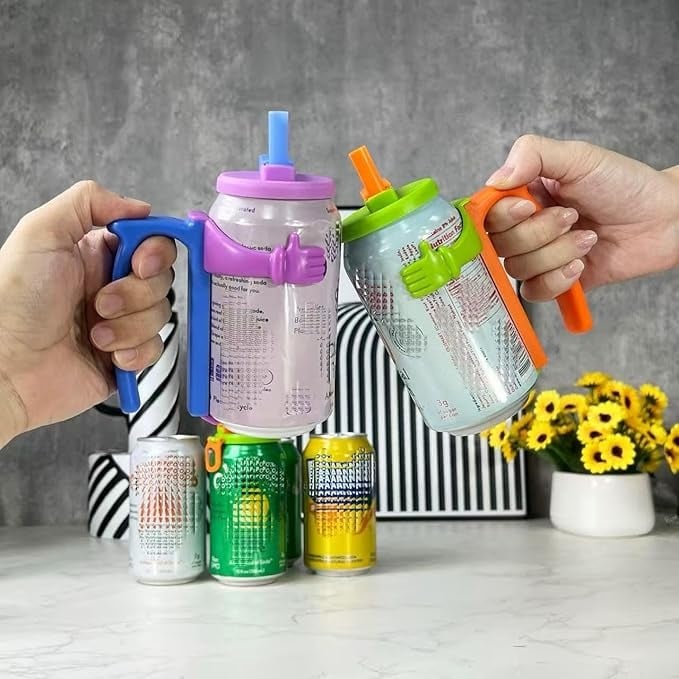 Spill-proof Cup Lid with Straw and Can Holder