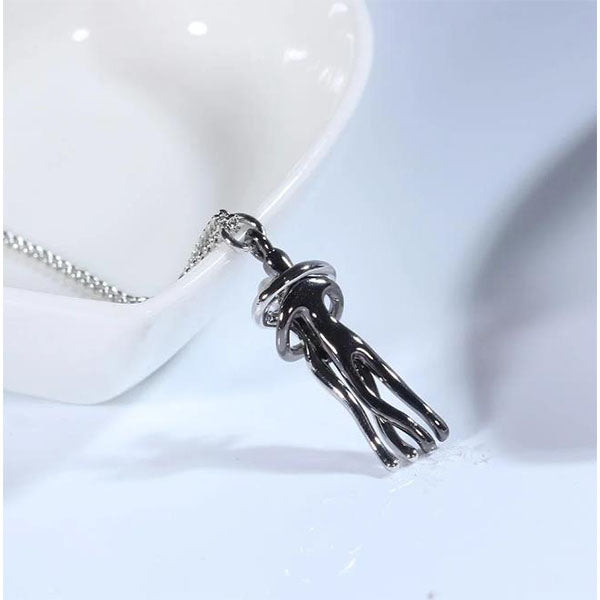 Inseparable Couple Hug Necklace, Unisex Lovers Hugging Pendant Necklace