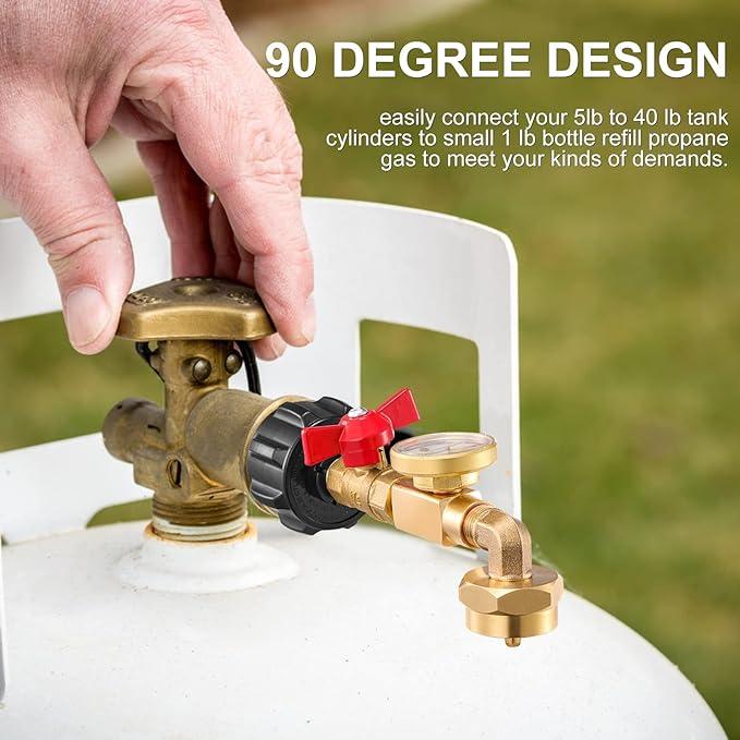 Top-Rated Propane Refill Elbow Adapter with Tank Gauge