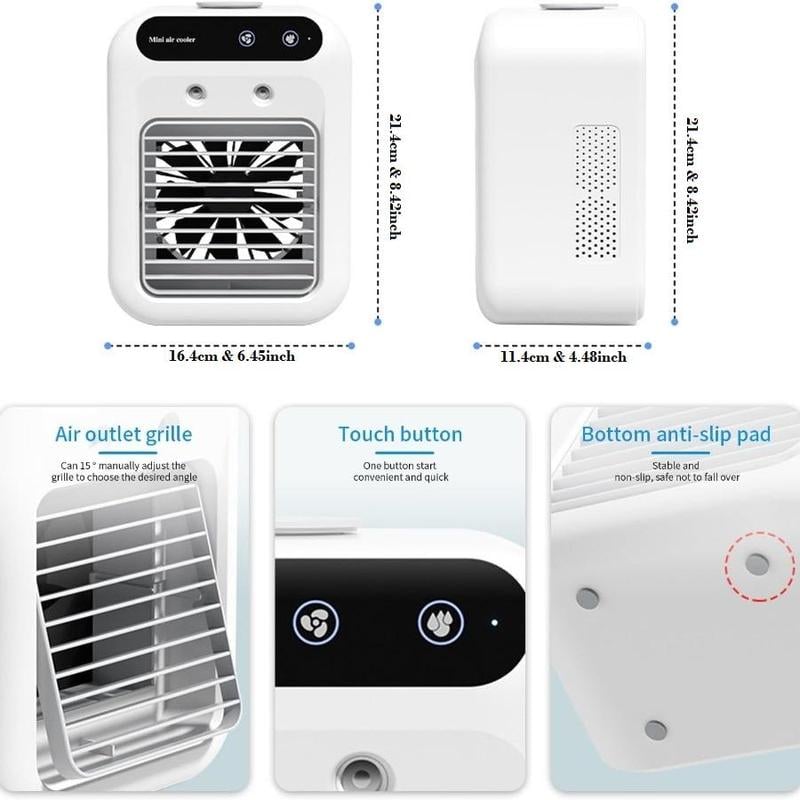 Portable Air Conditioners, 3-In-1 Cooling Fan with 2-Speed Mist Fan