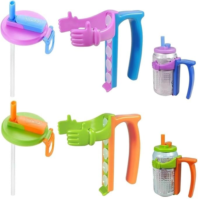 Spill-proof Cup Lid with Straw and Can Holder