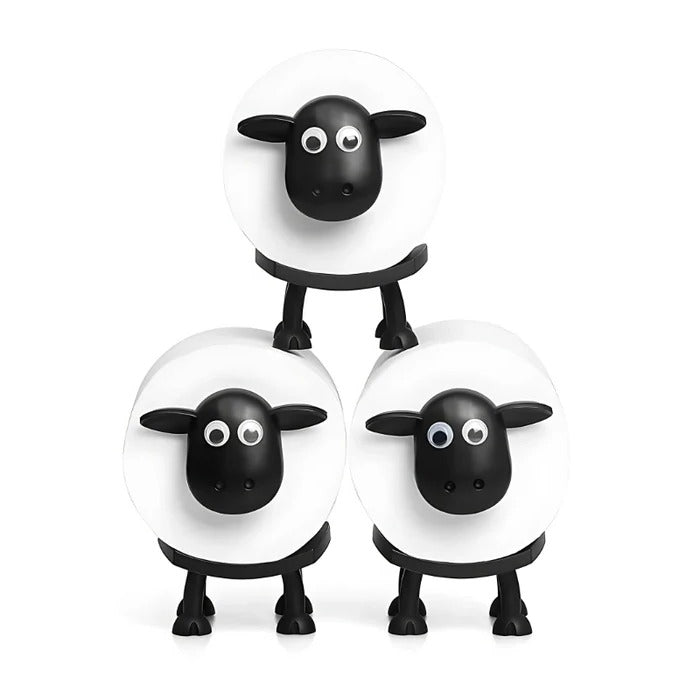 Vertical Toilet Paper Roll Holder with Sheep Design, 3-Pack for Bathrooms