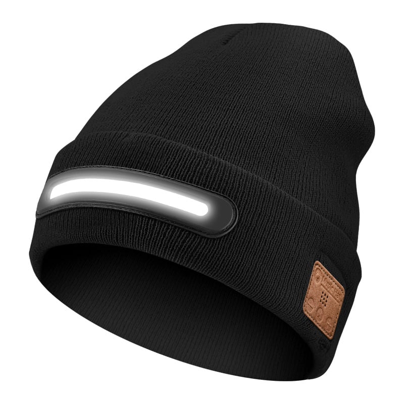 Smart Beanie with 3-Stage LED Lighting & Bluetooth music headphones