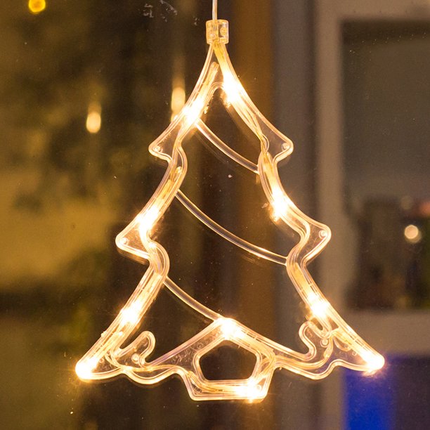 Christmas Lights LED Window Sucker Lamp Battery-Operated for Window Decorations