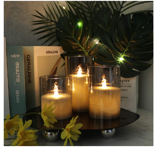 Glass Battery Operated Flameless Led Candles