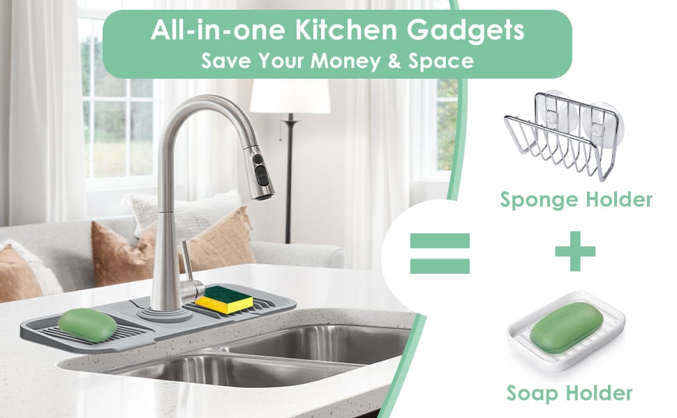 Sink Splash Guard Kitchen Gadgets Silicone Faucet Handle Drip Catcher Tray Mat