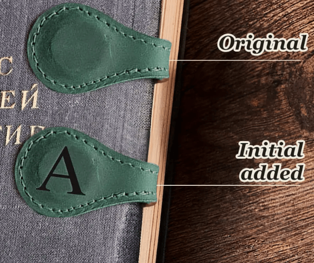 TimelessMark–Personalized Magnetic Leather Bookmark