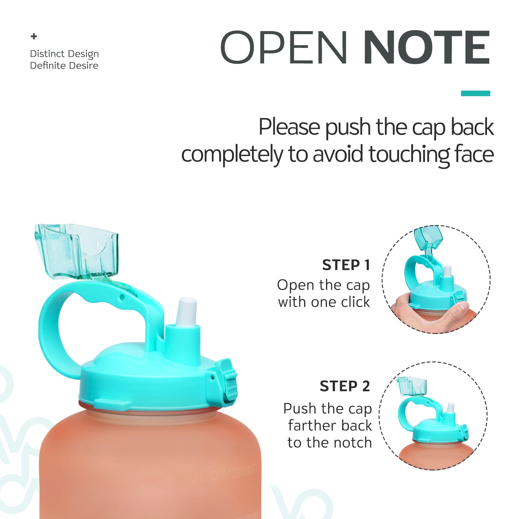 64oz Leak-Proof Water Bottle with Detachable Straw for Fitness