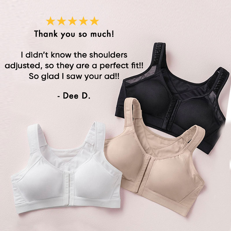Front Closure Posture Wireless Back Support Full Coverage Bra