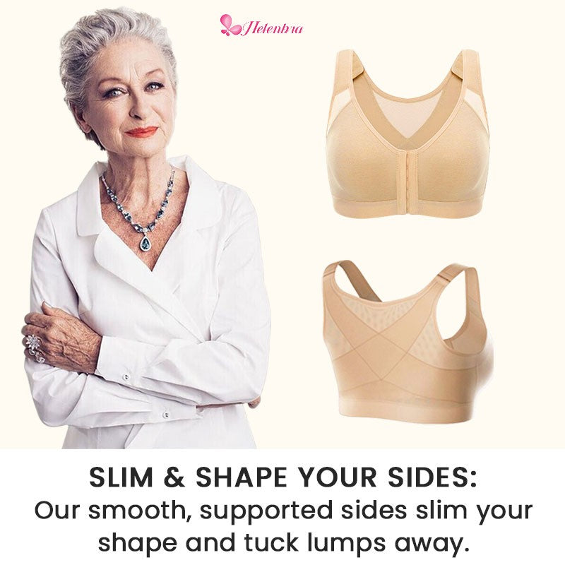 Front Closure Posture Wireless Back Support Full Coverage Bra