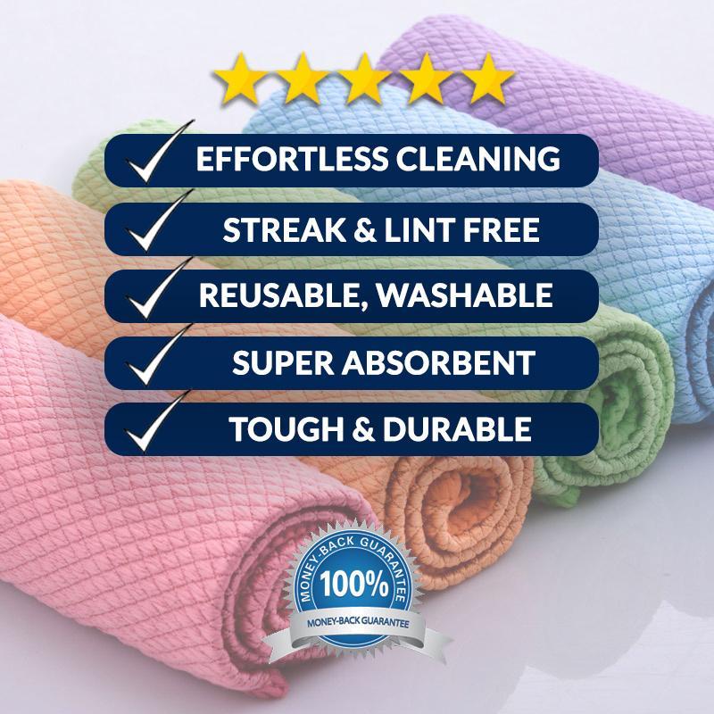 NanoScale™ Streak Free Miracle Cleaning Cloths - Reusable