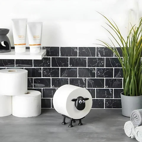 Vertical Toilet Paper Roll Holder with Sheep Design, 3-Pack for Bathrooms