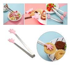 Mini Stainless Steel Food Tongs, 5.67-Inch Kitchen Tongs with Silicone Tips