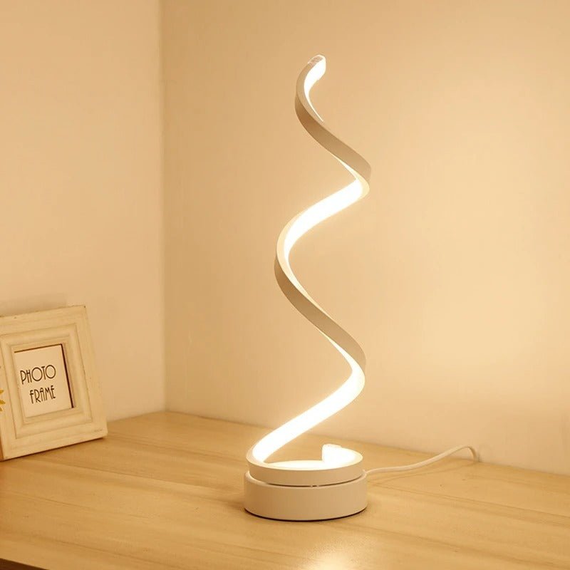 Modern LED Spiral Table Lamp - Elegant & Eye-Caring