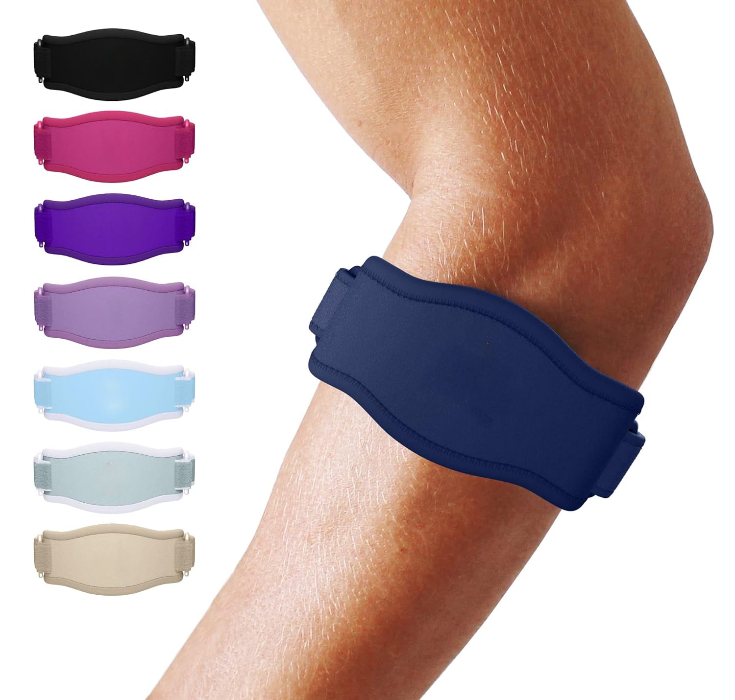 Adjustable Elbow Compression Brace with Three Hook and Loop Straps