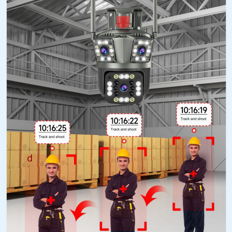 Outdoor Waterproof Wireless WiFi HD Triple Security Camera