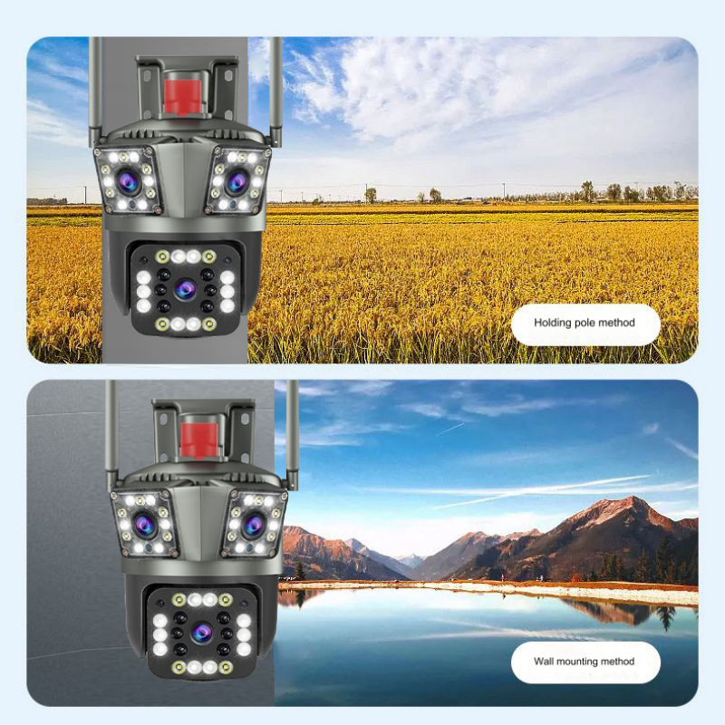 Outdoor Waterproof Wireless WiFi HD Triple Security Camera