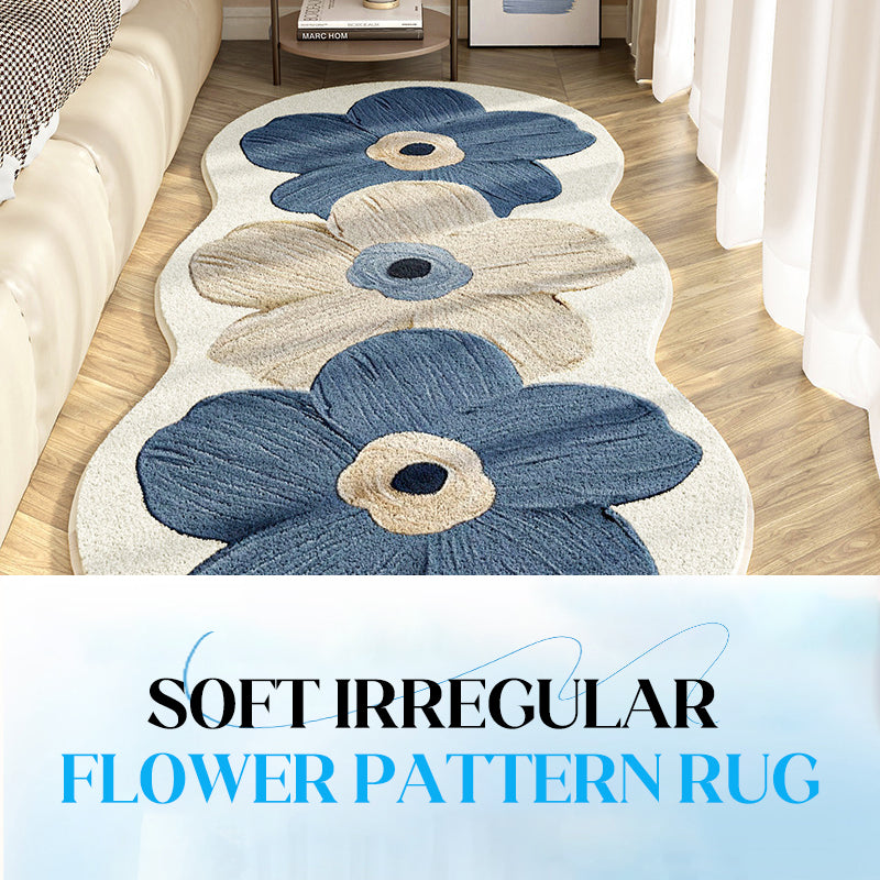 Soft Irregular Flower Pattern Rug