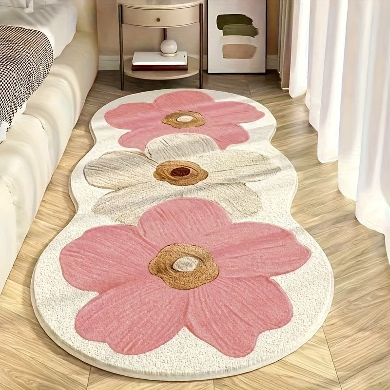 Soft Irregular Flower Pattern Rug