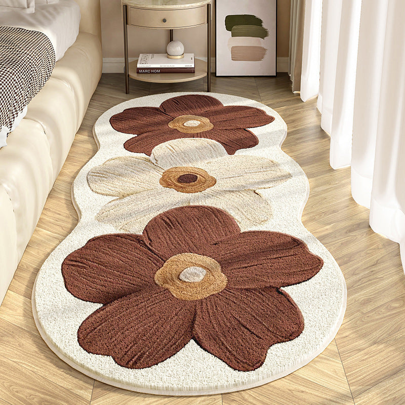 Soft Irregular Flower Pattern Rug