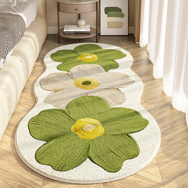 Soft Irregular Flower Pattern Rug