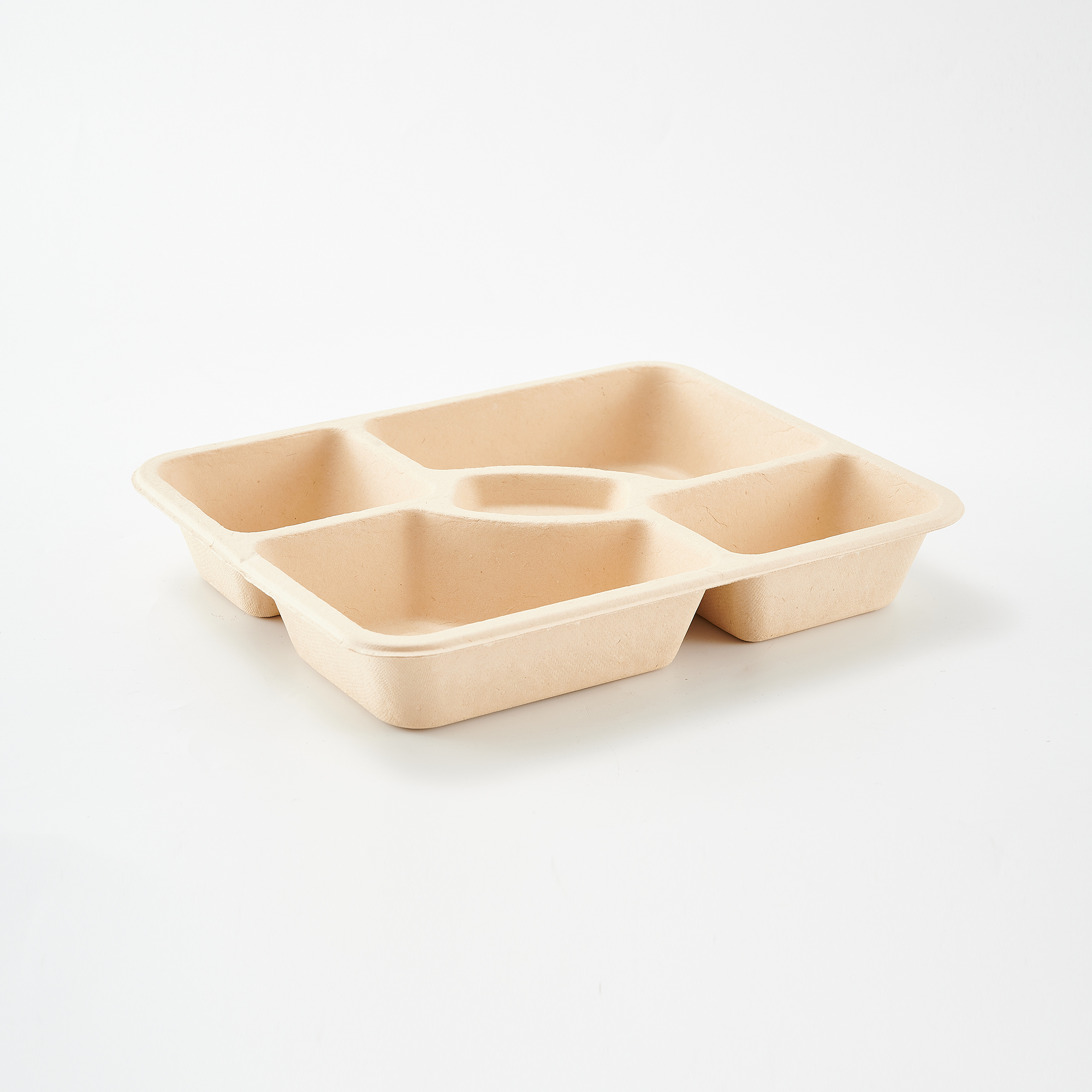 4-Partitioned Bamboo Pulp Disposable Dinner Plates（Plus）