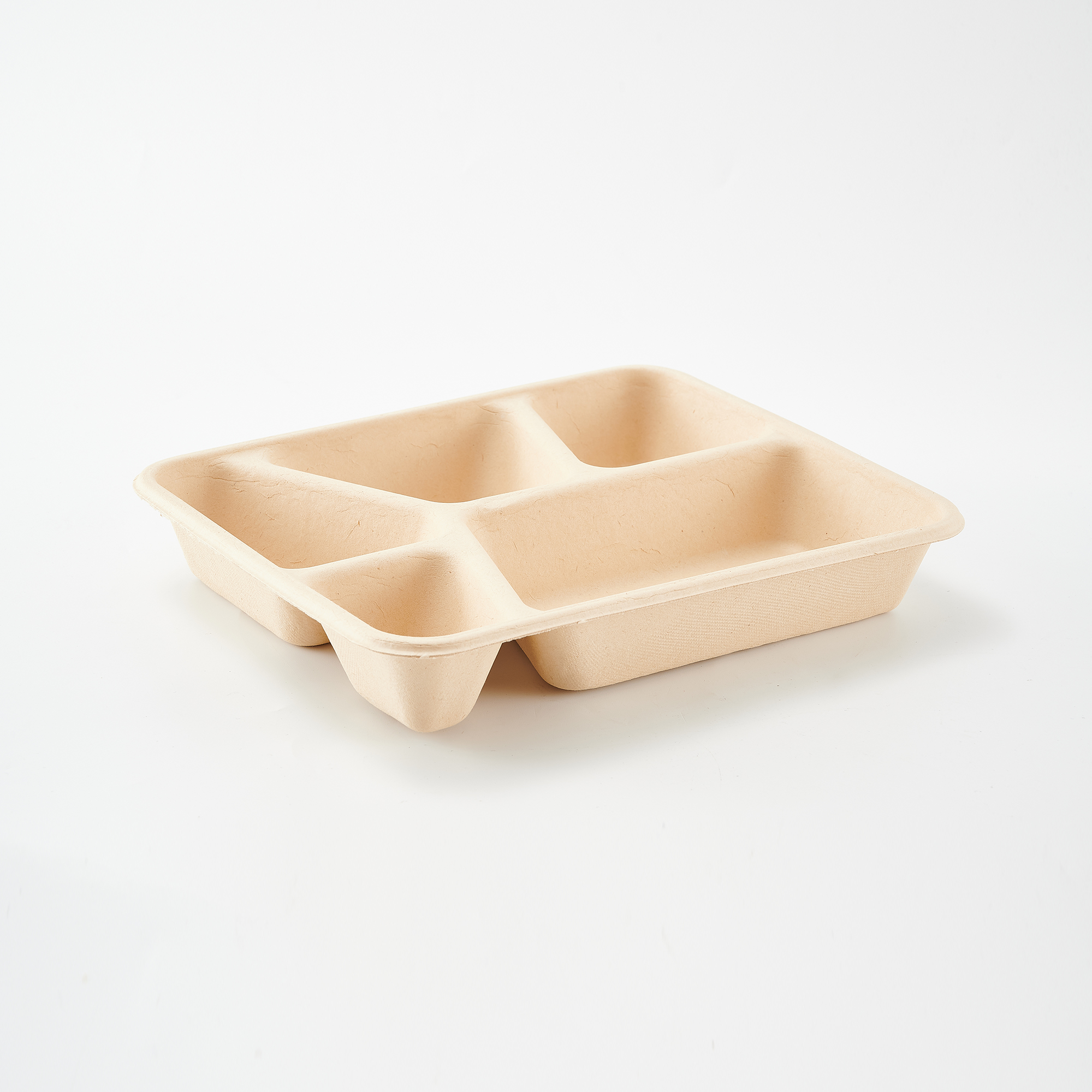 5-partitioned Bamboo Pulp Disposable Dinner Plate