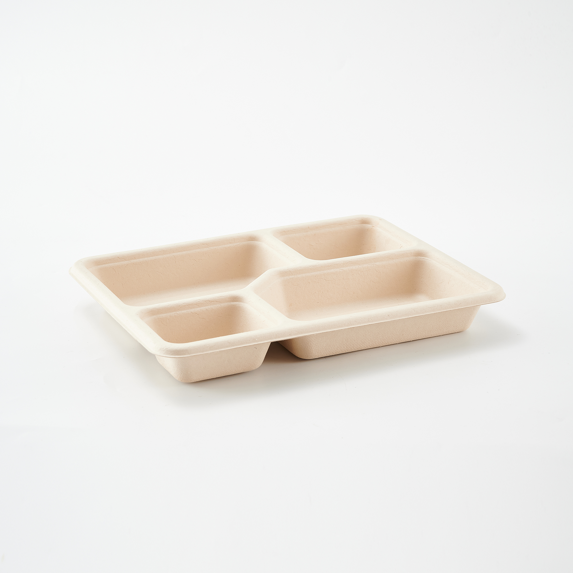 4-Partitioned Bamboo Pulp Disposable Dinner Plates
