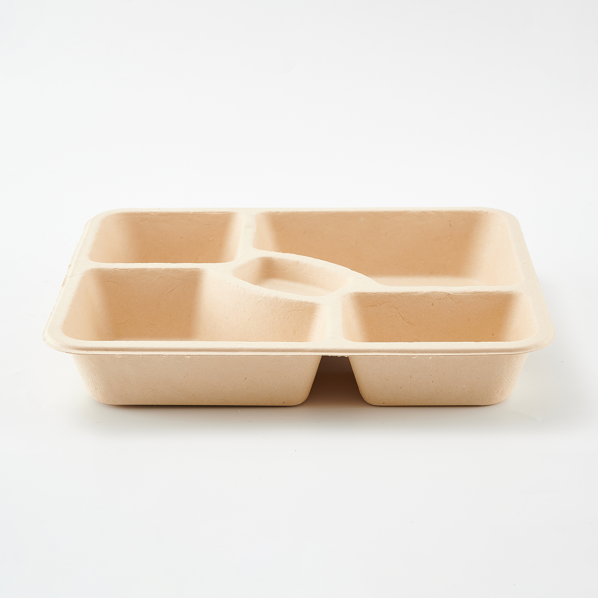 Four Partitioned Bamboo Pulp Disposable Dinner Plates