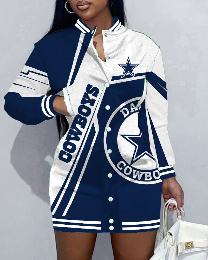 Dallas CowboysLimited Edition Button Down Long Sleeve Jacket DressFanz