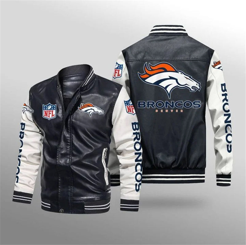 Denver Broncos Thermal Plush Leather Jacket