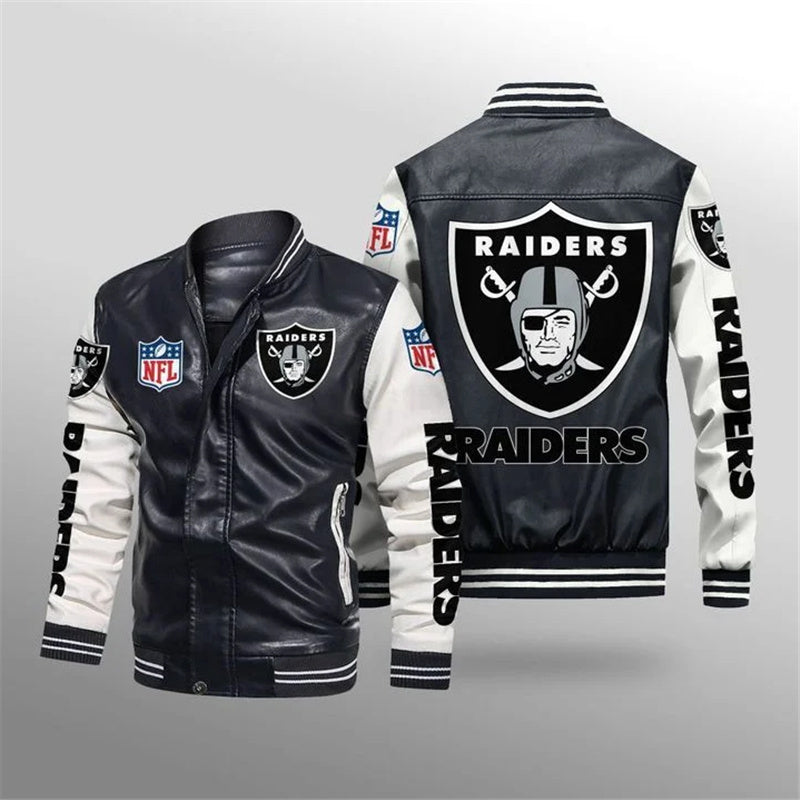 Las Vegas Raiders Thermal Plush Leather Jacket