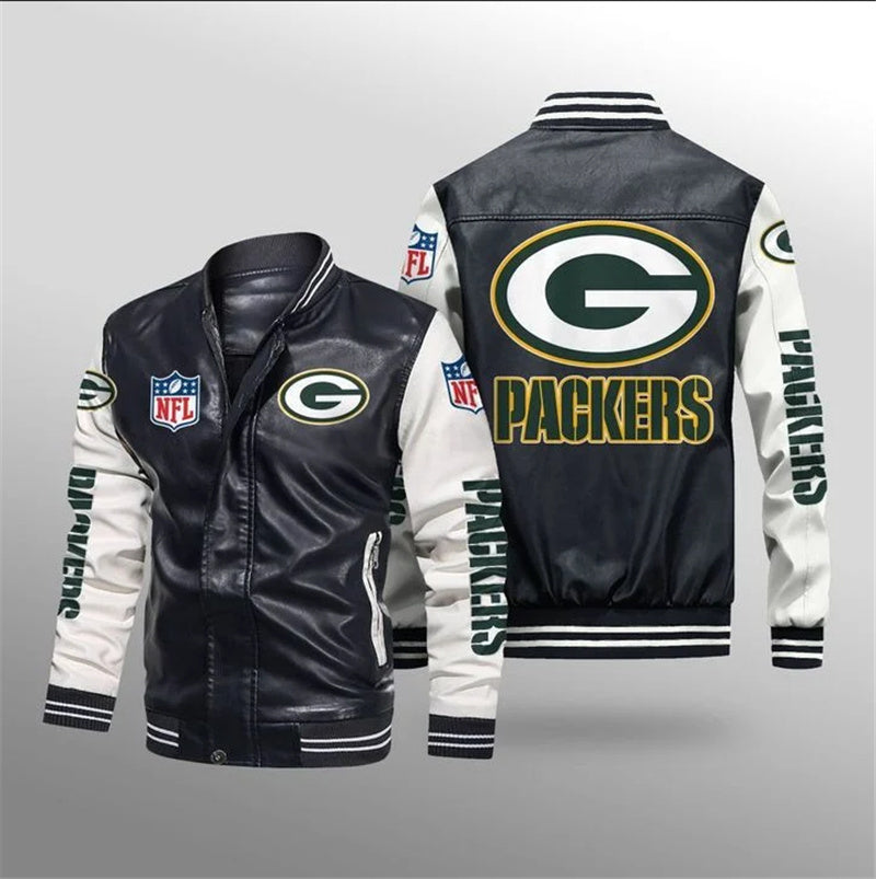 Green Bay Packers Thermal Plush Leather Jacket