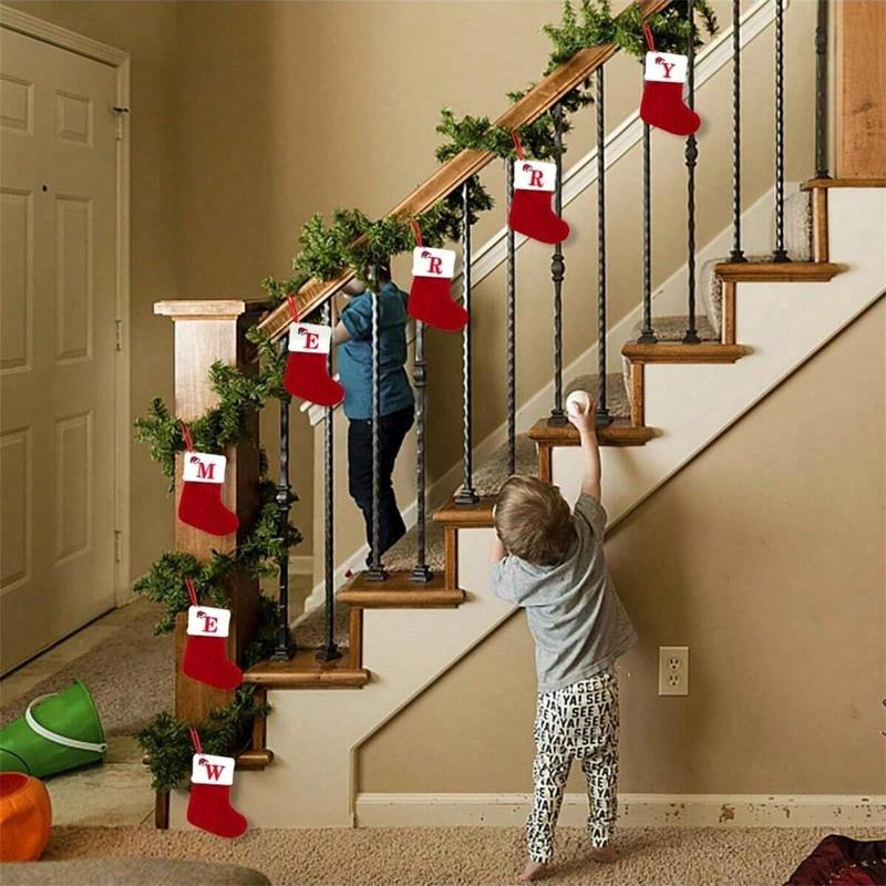 🎅Christmas Sale 49% OFF-🧦Personalized Initial Knitted Christmas Stocking Fireplace Hanging Decor Holiday Party Gift Home Decoration