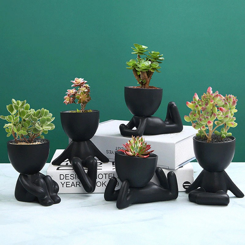 Ceramic Little People Flower Pot