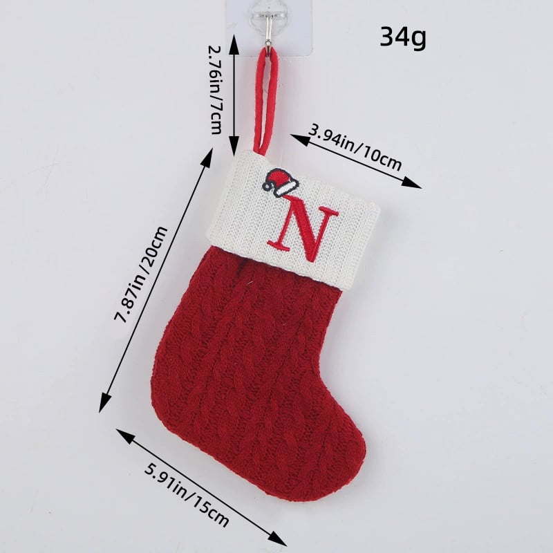 🎅Christmas Sale 49% OFF-🧦Personalized Initial Knitted Christmas Stocking Fireplace Hanging Decor Holiday Party Gift Home Decoration