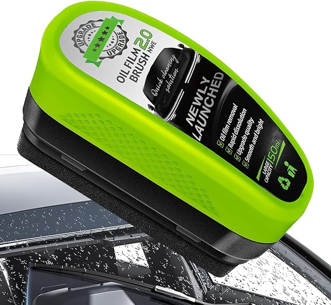 2025 Reusable Oil Film Cleaning Brush, Glass Coating Brush for Windshield, Remove & Prevent Rain and Fog Cleaning Glass Brush