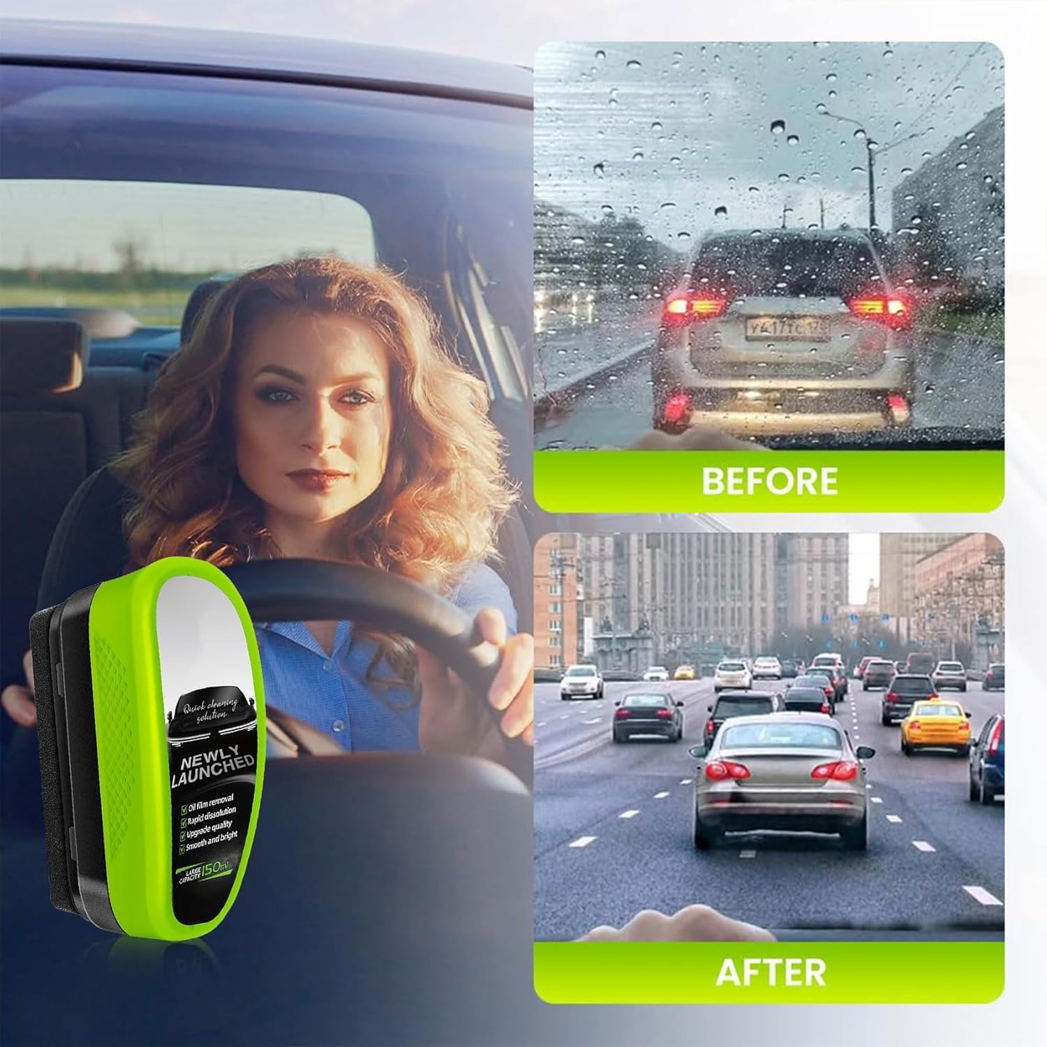 2025 Reusable Oil Film Cleaning Brush, Glass Coating Brush for Windshield, Remove & Prevent Rain and Fog Cleaning Glass Brush